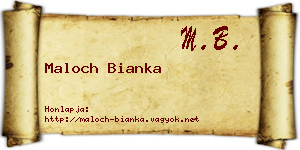 Maloch Bianka névjegykártya